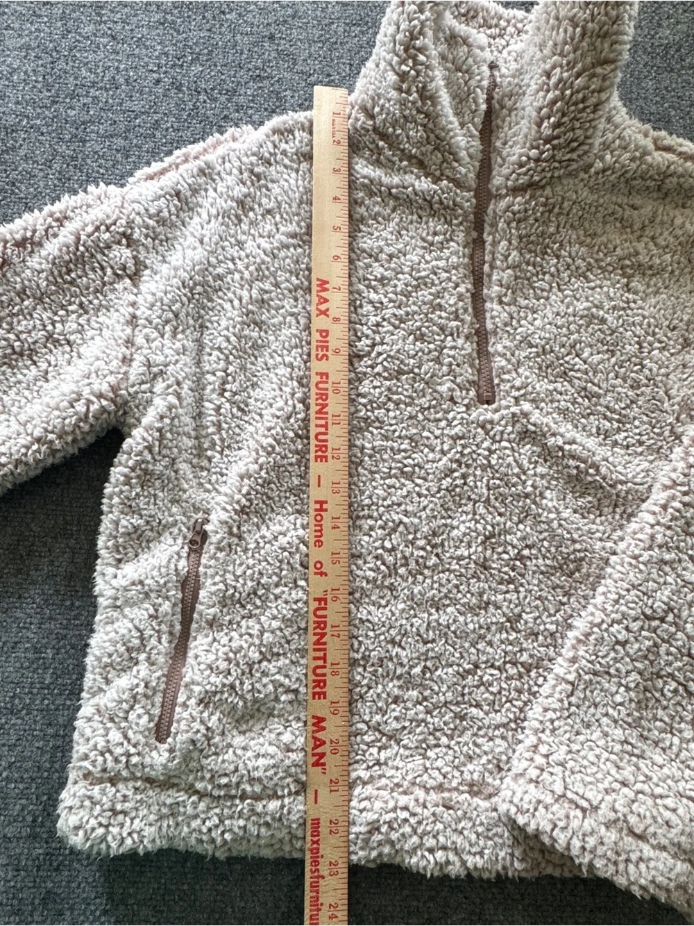 Thread & Supply Wubby Sherpa Fleece Jacket Quarter Zip Smoky Rose Small